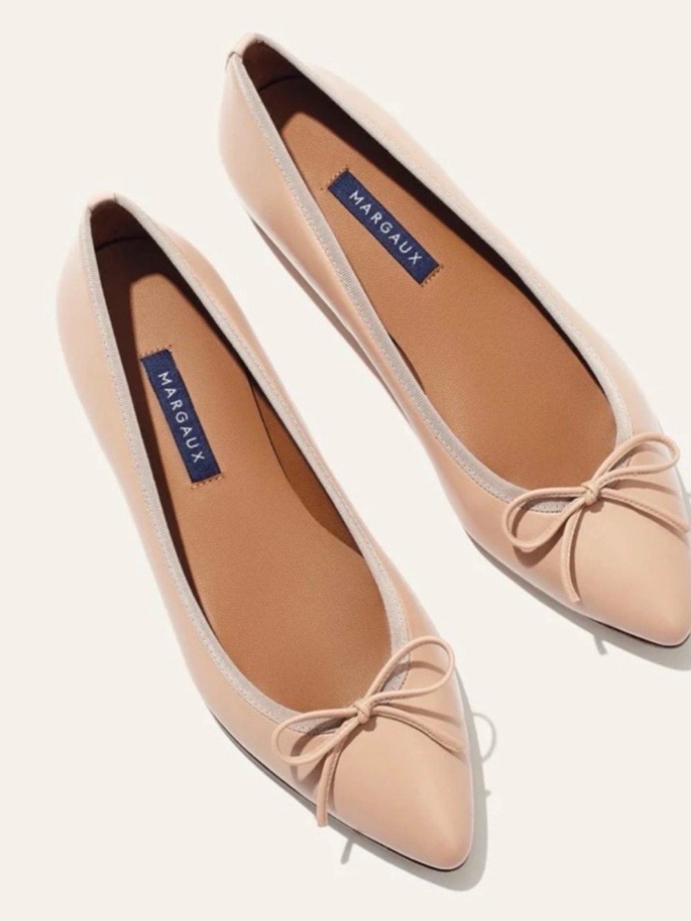 Margaux The Point Ballet Flats Nude Blush Leather Size 36 Medium